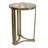 Metal Aluminum Accent Table with Stone Inspired Top 22" Champagne & White