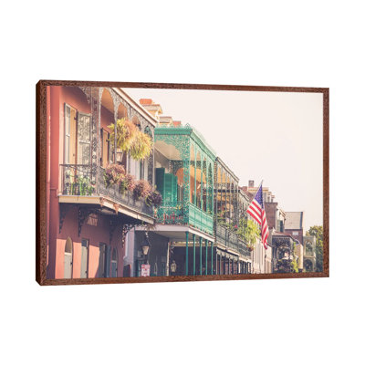 Colorful New Orleans French Quarter Balconies 1 Piece Wall Art on Canvas
