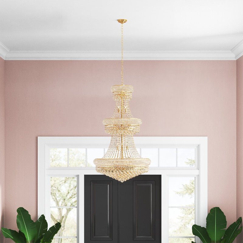 Lustre empire à intensité variable Kriner, Doré, 32, H 66 po x l 36 po x P 36 po