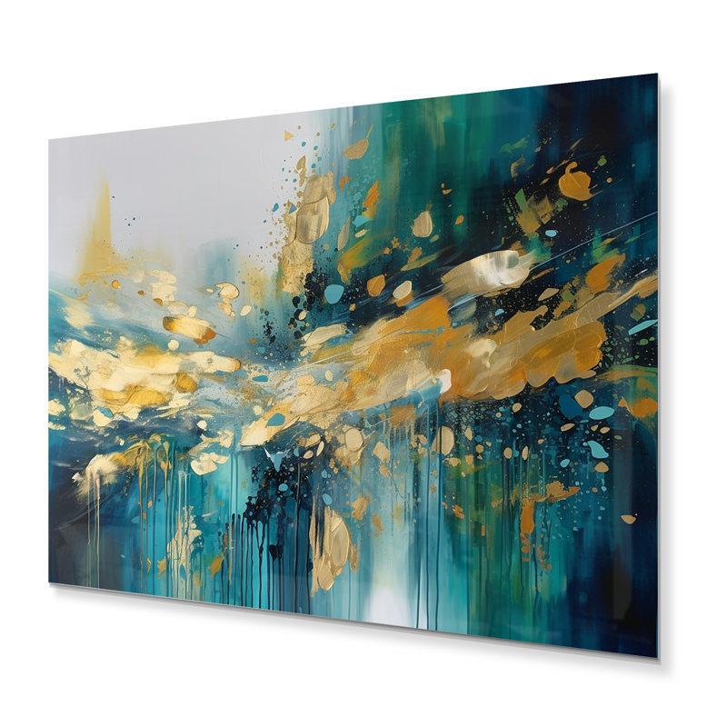 Golden Triangle Explosion IV - décoration murale géométrique moderne en métal, H 16 po x l 32 po