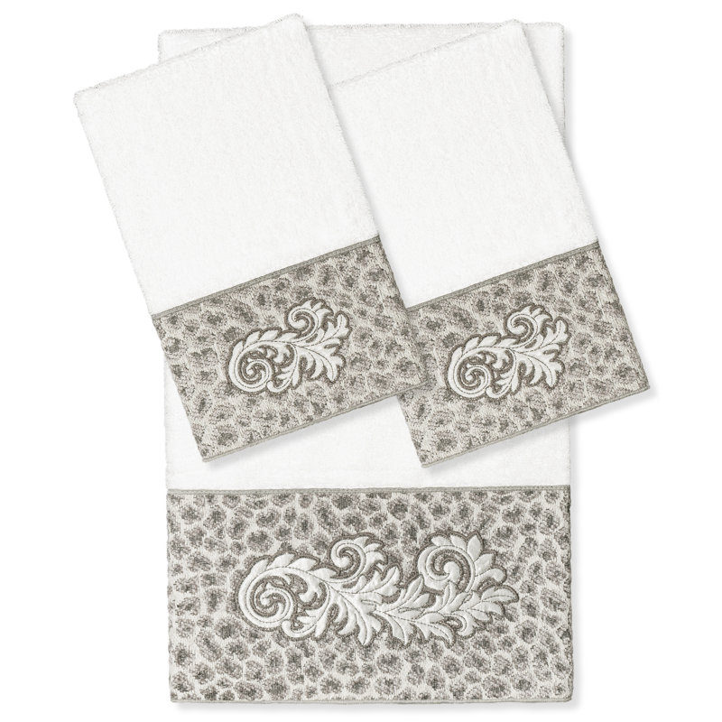  3 Piece Turkish Cotton Towel Set, White