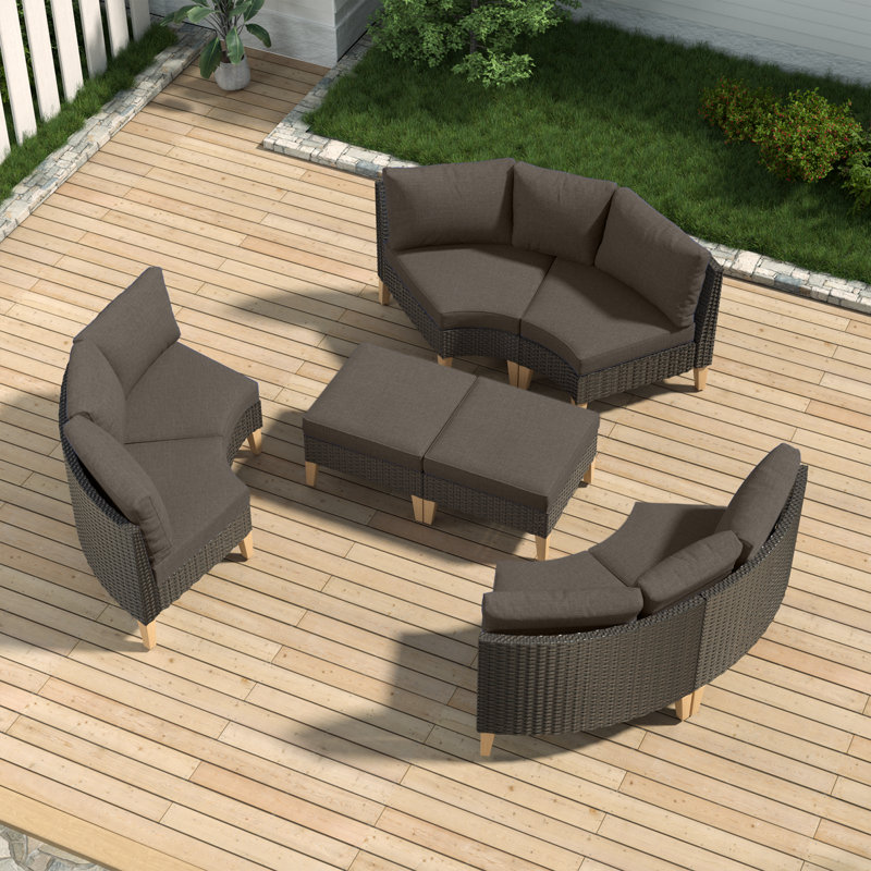 Ensemble de conversation modulaire avec coussins 8 pièces Tuule, Gris