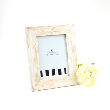 The Jws Collections Mother-of-Pearl Picture Frame, White, 4 x 6