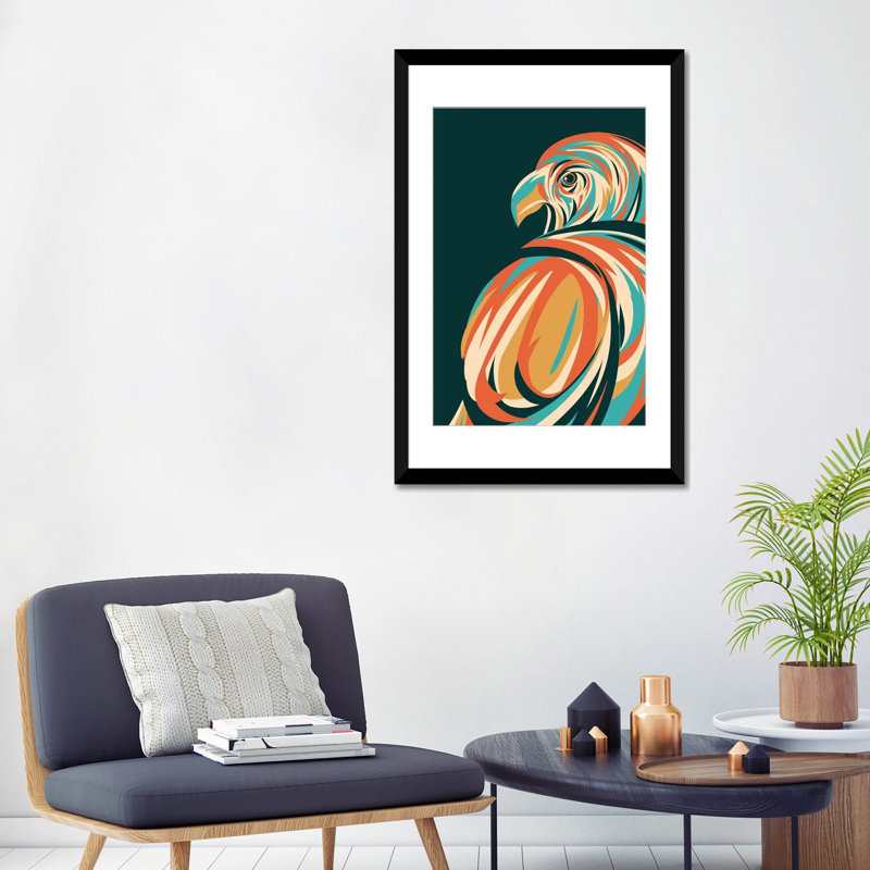 «Hawk», reproduction d'impression sur toile, Blanc, Papier d'art encadré noir, H 24 po x l 16 po x P 1 po