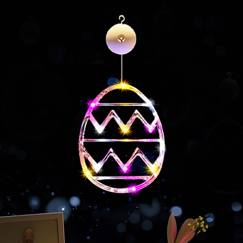 Easter Window Decorations Lights Easter Eggs Suction Cup Lantern, Green