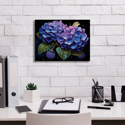 «Blue Hydrangea» par Momart, art mural sur toile
