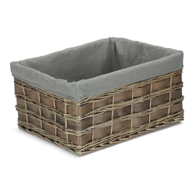 Highland Dunes Wicker Decorative Basket, Grey