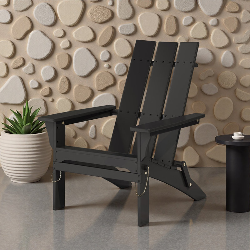 Foldable Adirondack Chair, Black