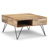 Hunter 32"W Solid Mango Wood and Metal Industrial Square Lift Top Coffee Table with Hidden Storage and Dual Lift Tops-1607252086