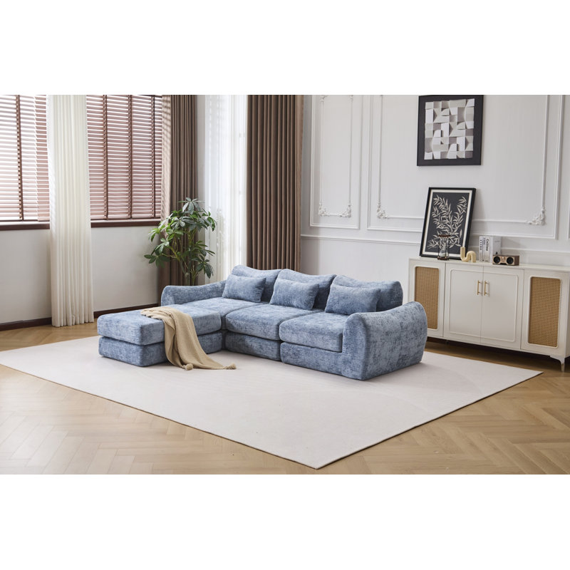 Canapé modulaire Wave Chenille, Blue