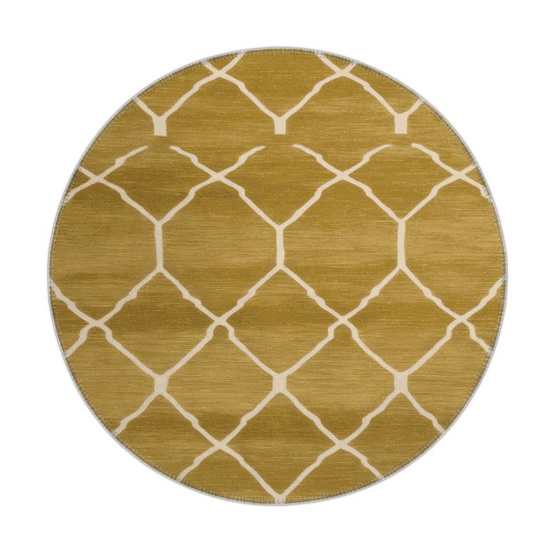 Tapis brun intérieur et extérieur Trellis, Rond 5 pi