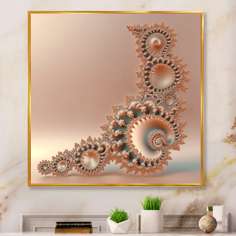 «Pastel Fractal Simplicity VI», reproduction sur toile, H 30 po x l 30 po x P 1 po, Toile avec cadre flottant or