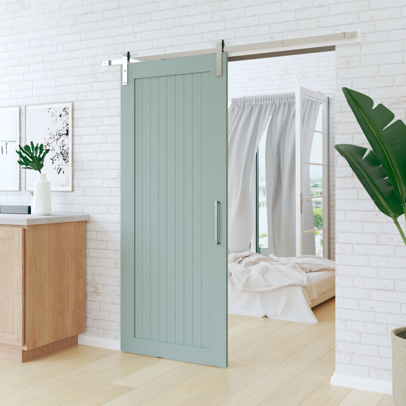 Ensemble de quincaillerie pour porte de grange standard 78,75 pouces (porte non incluse), Chrome poli