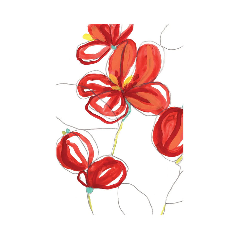 Primary Petal I by June Erica Vess - Wrapped Canvas Painting, 66.04 cm H x 45.72 cm W x 1.91 cm D