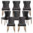 Tufted Leather Upholstered Wing Back Parsons Chair (Set Of 8)-1807697786-1807697791