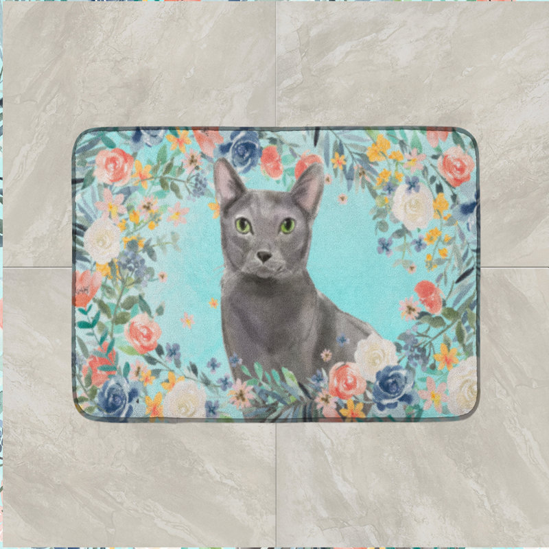 Tapis pour salle de bain Tonkinese, Bleu russe