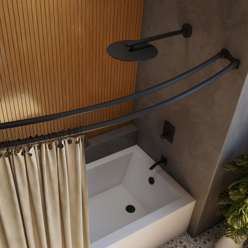 DreamLine Flex 2-15 / 16 po x. Tringle de douche à double courbure 60 po, noir mat, Noir mat