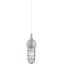 Mini-luminaire suspendu 1 lumière intérieur ou extérieur gris argenté Hough avec abat-jour cylindrique arrondi en verre transparent Hough-1955237335