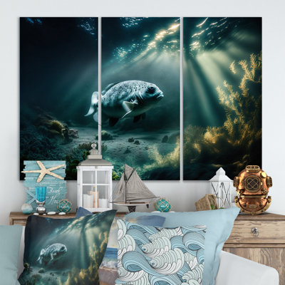 Deepsea Fish Catching The Sunlight Deepsea Fish Catching The Sunlight  3 Piece Print on Canvas