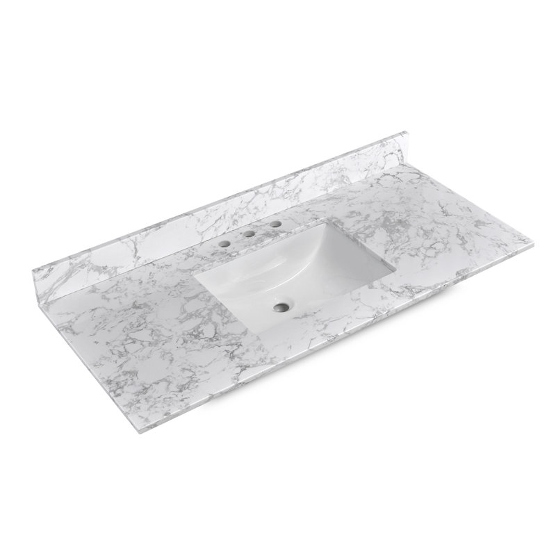 48" Engineered Stone Single Bathroom Vanity Top with Sink(Vanity Base Not Included)