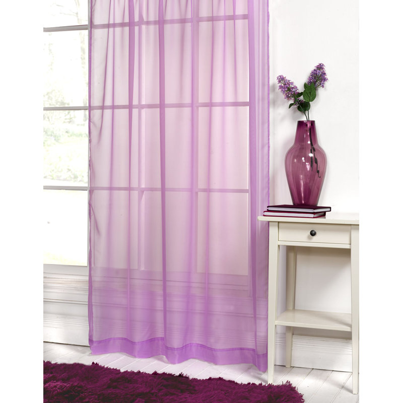 Mirri Sheer Curtain Single Panel, 145 W x 112 D cm, Red