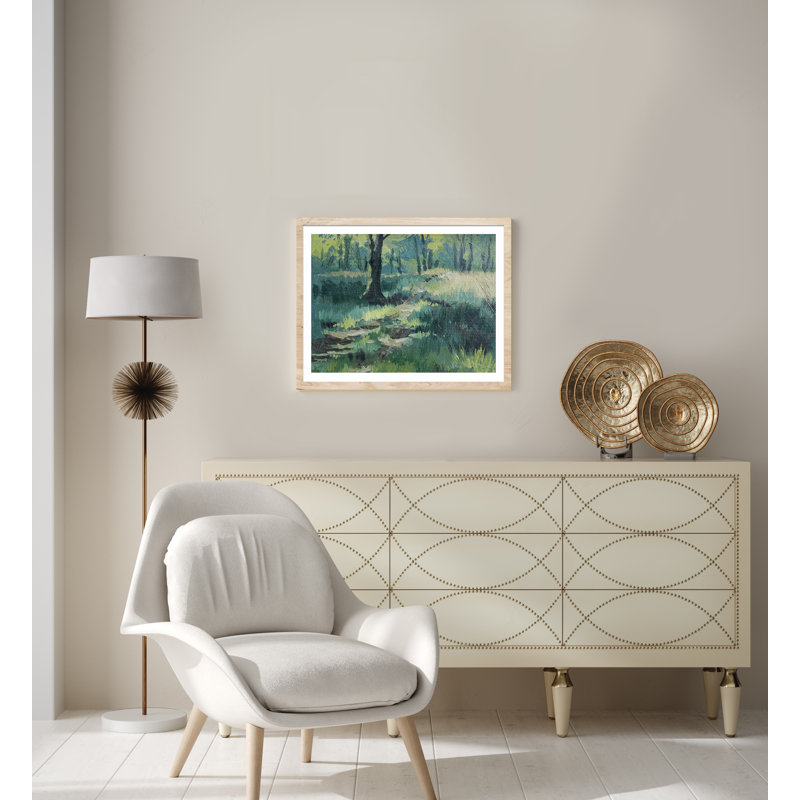 Abstract Of Trees - Print, 54.4cm H x 74.4cm W x 1cm D, Natural Oak Framed
