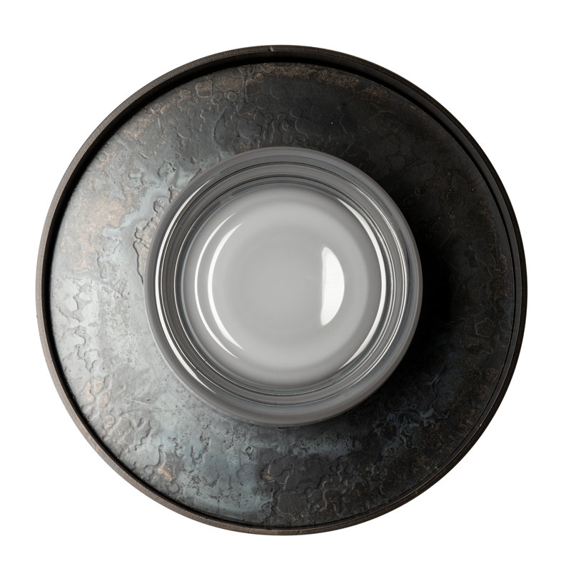 Focal Wall Sconce/Semi-Flush, Dark Smoke, 14" H x 14" W x 5.2" D