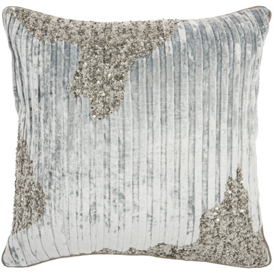 Sequined Cotton Throw Pillow