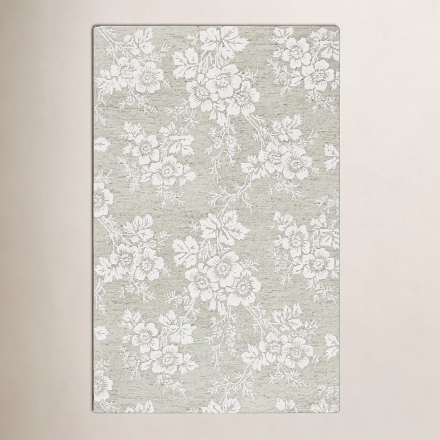 Hand-Tufted Wool Floral Rug, Rectangle 3' x 5'