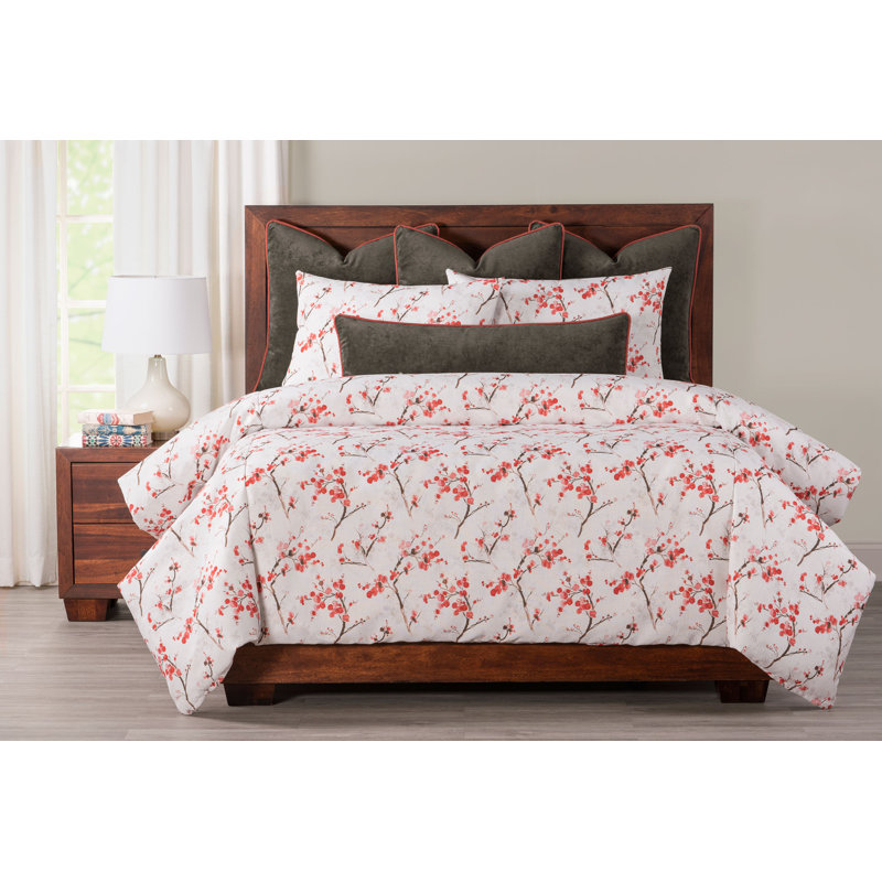 Ensemble de housse de couette et insert Coral Blossom, Housse de couette très grand californien + 2 taie