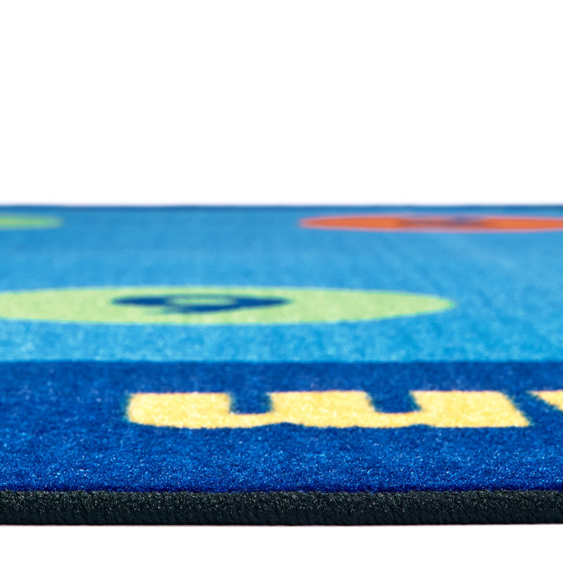 Circletime Early Learning Classroom Seating KID$Value Plus Tufted Blue Area Rug, Oval 8' x 12'