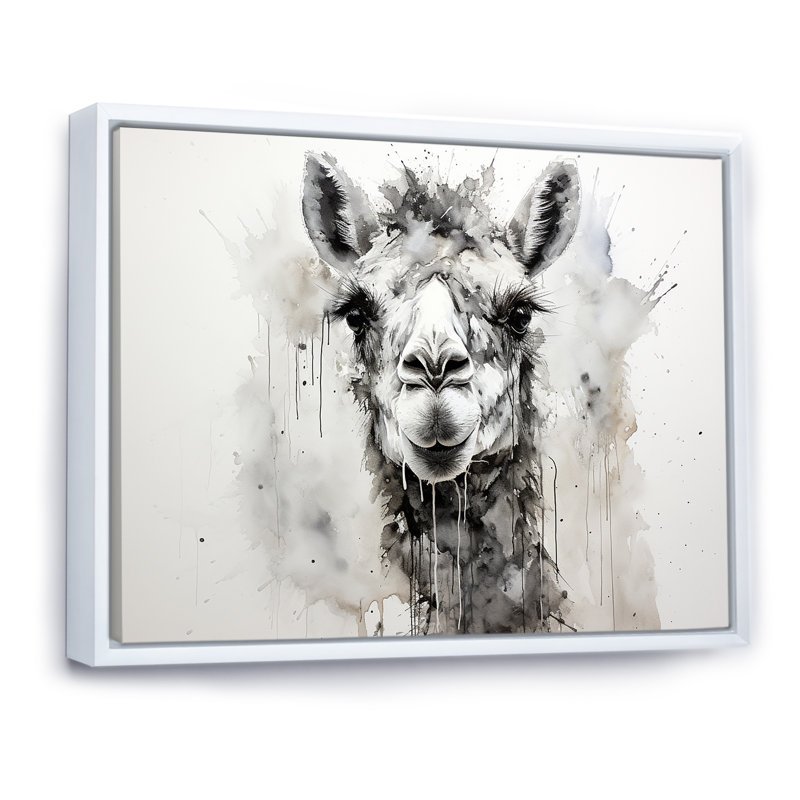 Minimalisme monochrome chameau I sur toile, H 16 po x l 32 po x P 1 po, Cadre flottant blanc