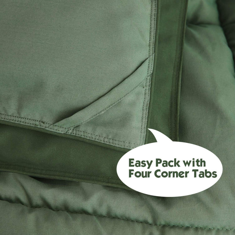 3Pc Down Alternative Comforter Set - All Season Reversible Comforter With Two Shams - Quilted Duvet Insert With Corner Tabs - Box Stitched - Super Soft, Fluffy