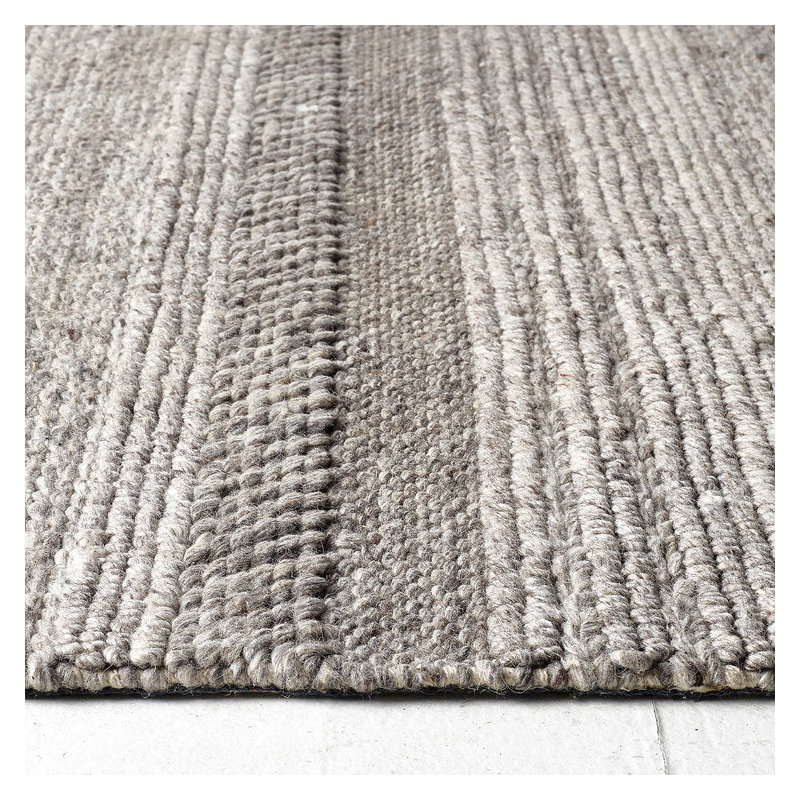 Striped Wool Hand Woven Area Rug, Rectangle 160 x 230 cm