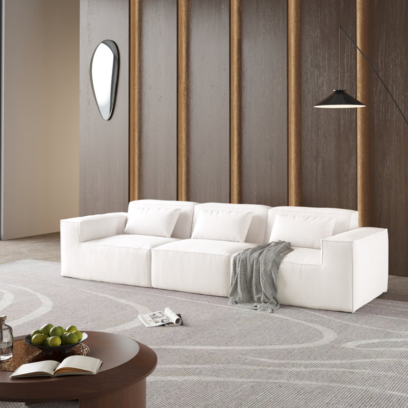 Canapé modulaire rembourré 3 pièces Berrysburg, 27.56" H x 118.12" W x 37.4" D, Beige