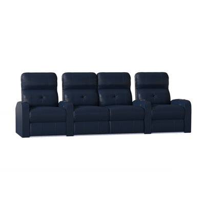 Upholstered Home Theater Seating with Cup Holder