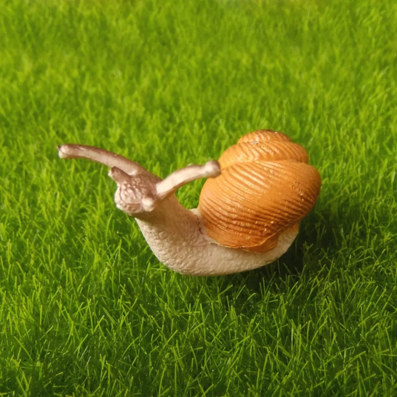4 pièces mignonne petite escargot réaliste fée jardin terrarium décor figurine jouets pour animaux
