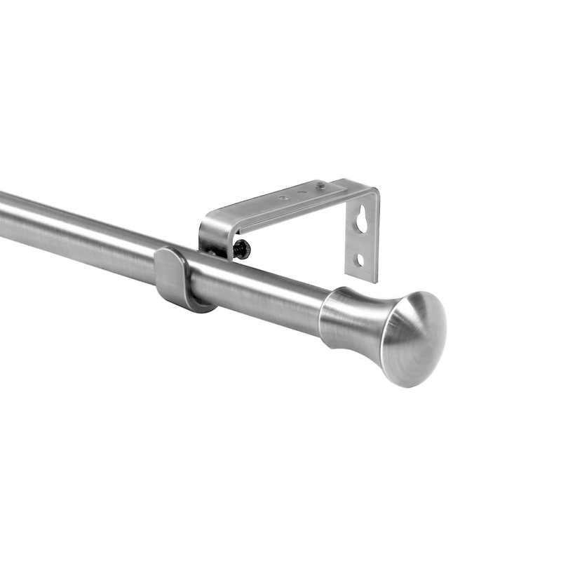 Tringle à rideaux simple San Marcos, H 0,62 po x l 120 po x P 0,62 po, Acier brossé