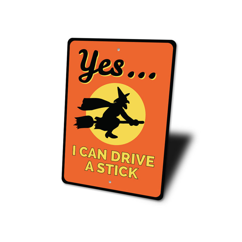 «I Can Drive A Stick», panneau en aluminium, H 18 po x l 12 po x P 0,06 po