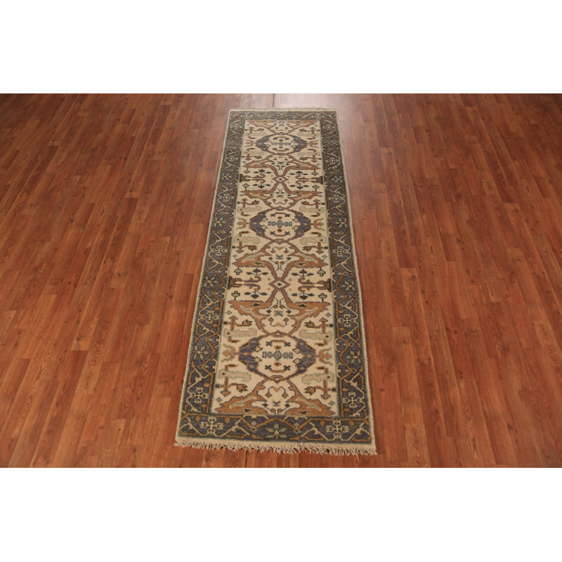Tapis de couloir indien fait à la main 3 x 8 po