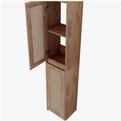 Armoire latérale de salle de bain 24 po, portes à fermeture douce, conception à fixation flottante (emballage KD)