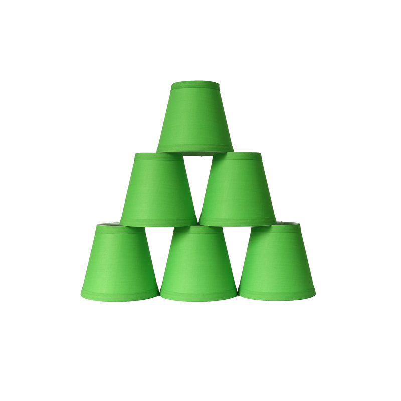 Abat-jour (à pince) de forme empire en coton, Vert vif, H 6 po x l 6 po x P 6 po