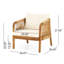 Ensemble de conversation 4 pièces en bois d'acacia avec table basse et assise profonde avec coussin moelleux