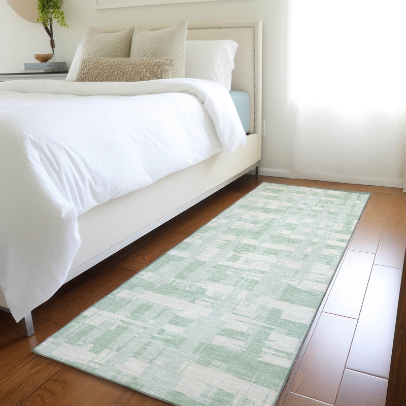 Tapis intérieur / extérieur lavable à la machine à la menthe Chantille, Tapis de couloir 2 pi 3 po x 7 pi 6 po