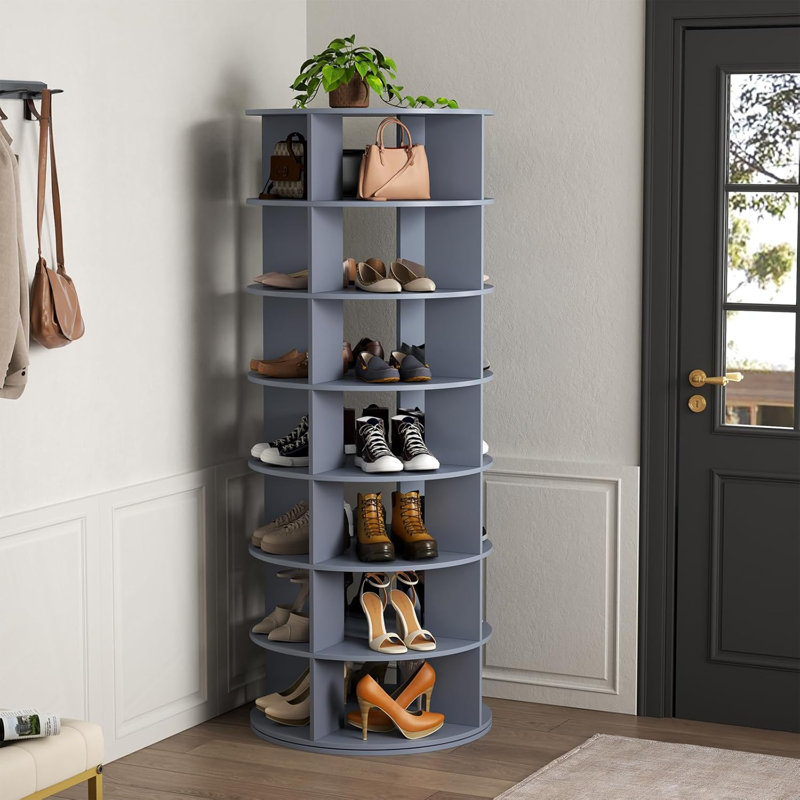 Range-chaussures rotatif à 7 niveaux, Gris