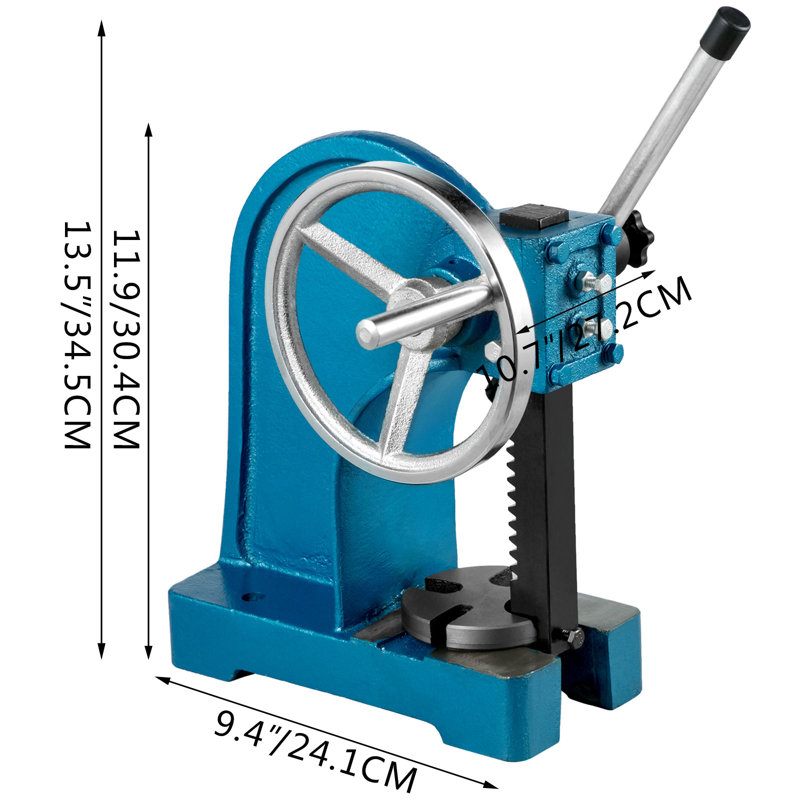 Heavy Duty Arbor Press 1 Ton, Manual Arbor Press with Handwheel