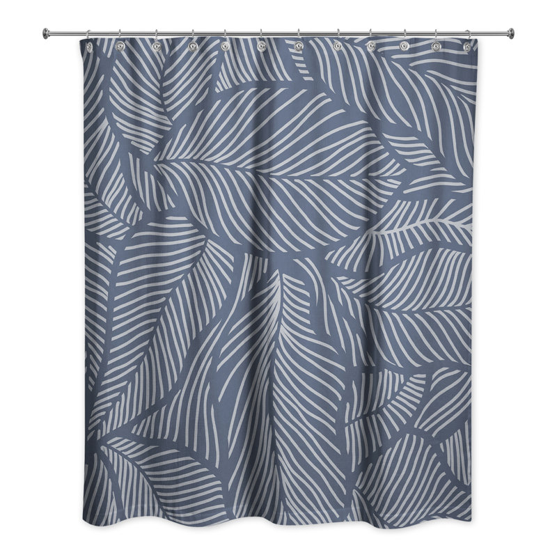 Rideau de douche simple Krol, Motif floral marine