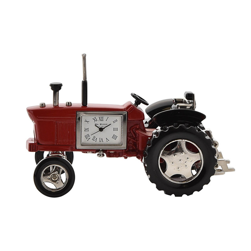 Roman Numeral Metal Quartz Movement / Crystal Tabletop Clock in Red/Black