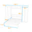 Grand lit escamotable en bois avec tablettes de rangement à pousser-2108547335