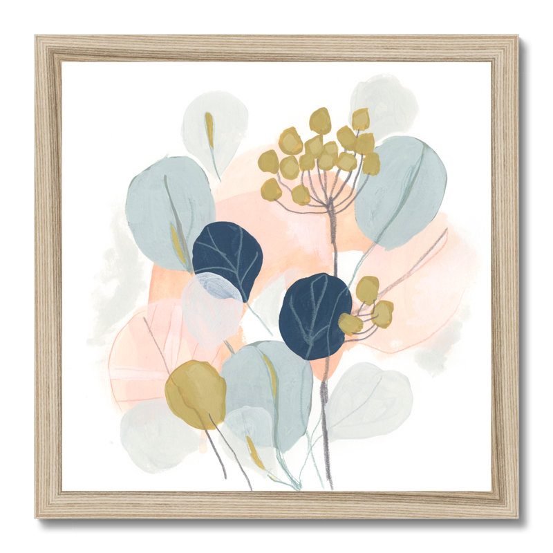 Floral Mazurka IV 1 Piece Painting, 34cm H x 34cm W x 2.3cm D, Natural Wood Framed Paper Print